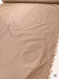Vertical Striped Yarn-Dyed Silk Taffeta - Wine / Beige