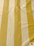 Vertical Striped Yarn-Dyed Silk Taffeta - Mustard Yellow / Cream