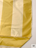 Vertical Striped Yarn-Dyed Silk Taffeta - Mustard Yellow / Cream