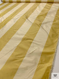 Vertical Striped Yarn-Dyed Silk Taffeta - Mustard Yellow / Cream