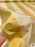 Vertical Striped Yarn-Dyed Silk Taffeta - Mustard Yellow / Cream