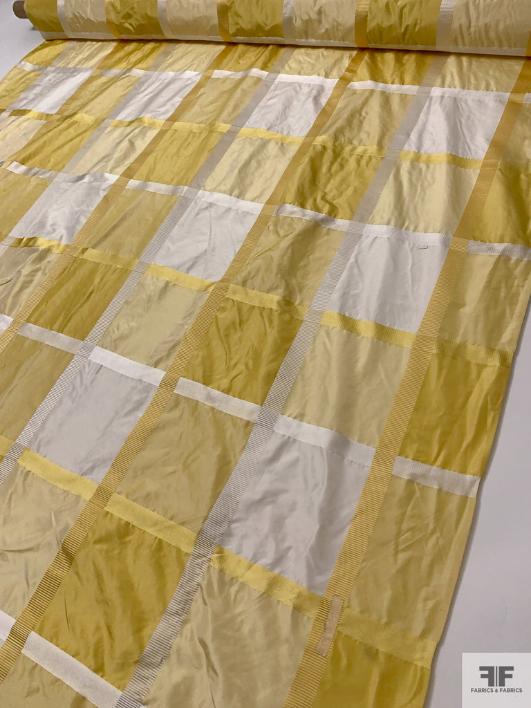 Yarn-Dyed Silk Taffeta with Satin-Faille Windowpane Pattern - Antique ...