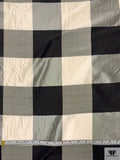 Buffalo Plaid Yarn-Dyed Silk Shantung - Black / Ivory