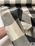 Buffalo Plaid Yarn-Dyed Silk Shantung - Black / Ivory