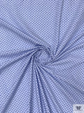 Italian Pinstripe Swiss Dot Cotton Shirting - Blue / Navy / White