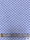 Italian Pinstripe Swiss Dot Cotton Shirting - Blue / Navy / White