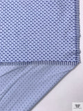 Italian Pinstripe Swiss Dot Cotton Shirting - Blue / Navy / White