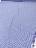 Italian Pinstripe Swiss Dot Cotton Shirting - Blue / Navy / White