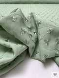 Floral Vines Embroidered Polyester Crepe - Sage Green