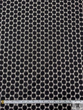 Circles Design Embroidered Eyelet Cotton Voile - Black / Oyster White