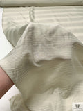 Italian Silk Crepe de Chine with Slubbed Stripes - Taupe / Beige