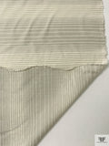 Italian Silk Crepe de Chine with Slubbed Stripes - Taupe / Beige