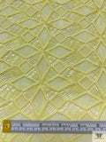 Star Lattice Guipure Lace - Pastel Lemon Yellow