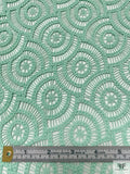 Art Deco Circle Pattern Crochet Lace - Mint