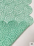 Art Deco Circle Pattern Crochet Lace - Mint