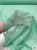 Art Deco Circle Pattern Crochet Lace - Mint