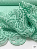 Art Deco Circle Pattern Crochet Lace - Mint