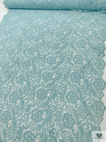 Paisley Floral Guipure Lace - Light Sky Blue