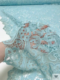 Paisley Floral Guipure Lace - Light Sky Blue