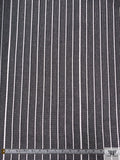 Italian Textured Honeycomb Striped Organza - Black / Lightest Grey