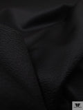 Italian Loro Piana Water Ripple Lightweight Wool-Cashmere Coating - Black