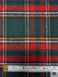 Italian Double Faced Plaid Melton Wool-Blend Coating - Evergreen / Red / Navy / Turmeric / Dark Heather Grey