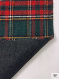 Italian Double Faced Plaid Melton Wool-Blend Coating - Evergreen / Red / Navy / Turmeric / Dark Heather Grey