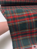 Italian Double Faced Plaid Melton Wool-Blend Coating - Evergreen / Red / Navy / Turmeric / Dark Heather Grey