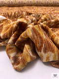 Made in Switzerland Chenille Ikat Viscose-Wool Jacket Weight - Burnt Caramel / Burnt Yellow / Beige