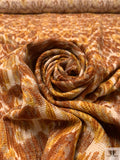 Made in Switzerland Chenille Ikat Viscose-Wool Jacket Weight - Burnt Caramel / Burnt Yellow / Beige