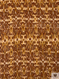 Made in Switzerland Chenille Ikat Viscose-Wool Jacket Weight - Burnt Caramel / Burnt Yellow / Beige