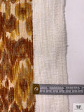 Made in Switzerland Chenille Ikat Viscose-Wool Jacket Weight - Burnt Caramel / Burnt Yellow / Beige