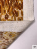 Made in Switzerland Chenille Ikat Viscose-Wool Jacket Weight - Burnt Caramel / Burnt Yellow / Beige