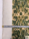 Made in Switzerland Chenille Ikat Viscose-Wool Jacket Weight - Greens / Beige