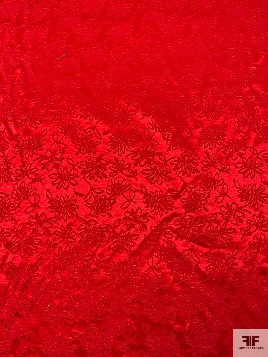 Italian Patterns Red Italian Floral Satin-Corded Brocade - Red | FABRICS & FABRICS – Fabrics ...