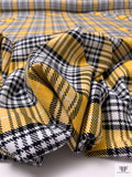 Plaid Woven Cotton Suiting - Marigold / Black / White