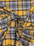 Plaid Woven Cotton Suiting - Marigold / Black / White