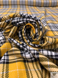 Plaid Woven Cotton Suiting - Marigold / Black / White