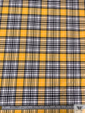 Plaid Woven Cotton Suiting - Marigold / Black / White