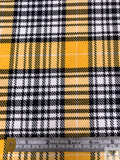 Plaid Woven Cotton Suiting - Marigold / Black / White