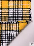 Plaid Woven Cotton Suiting - Marigold / Black / White