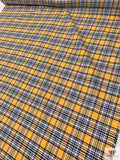 Plaid Woven Cotton Suiting - Marigold / Black / White