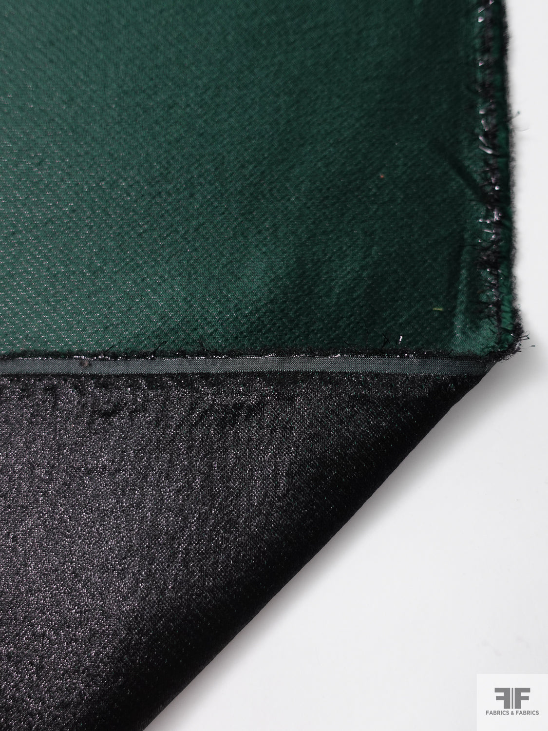 Slightly Textured Twill Lamé - Castleton Green/Black | FABRICS ...