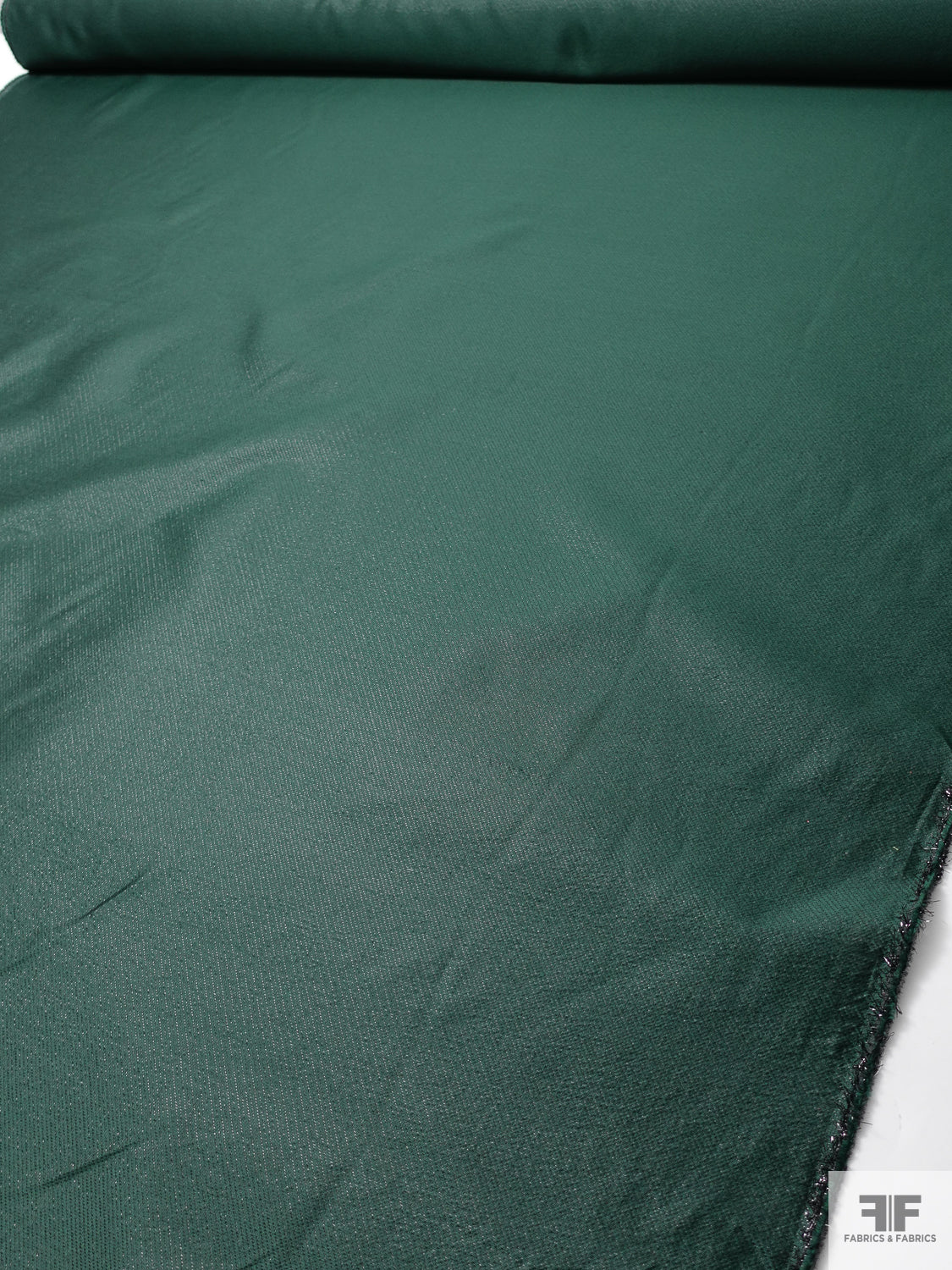Slightly Textured Twill Lamé - Castleton Green/Black | FABRICS ...