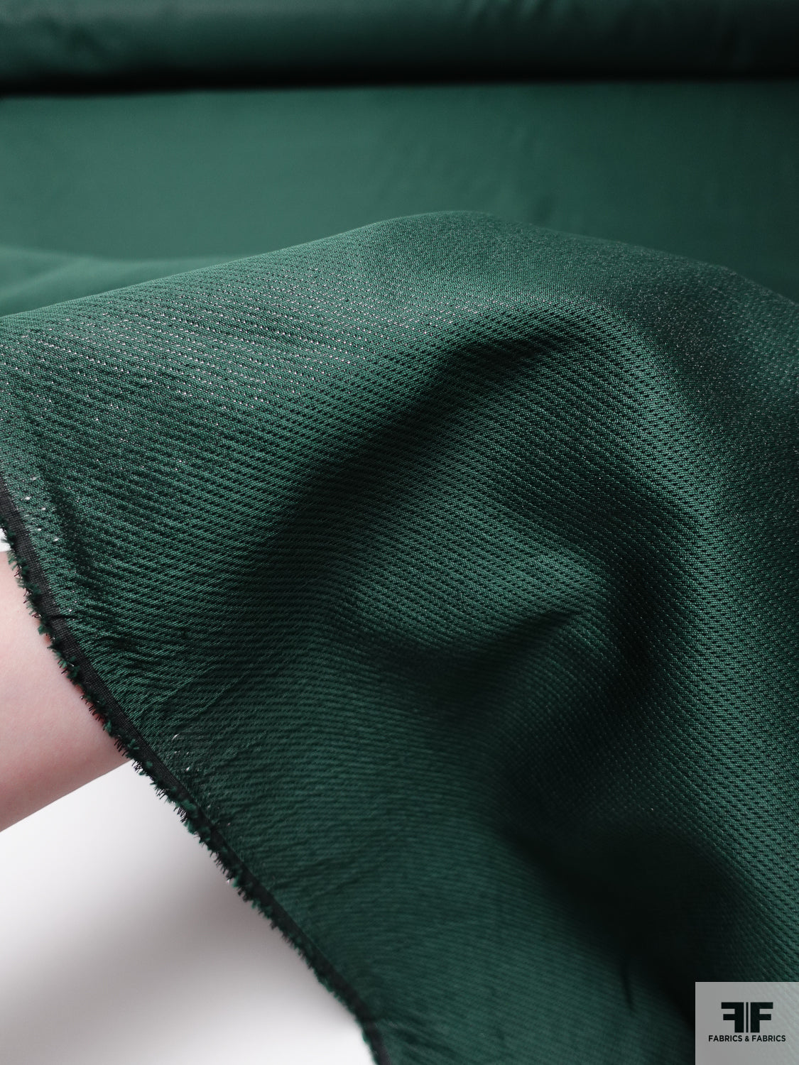 Slightly Textured Twill Lamé - Castleton Green/Black | FABRICS ...