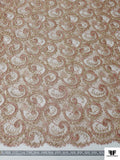 French Swirl Design Metallic Lace with Cording - Rose Gold / Gold