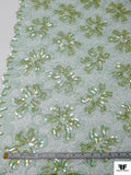 French Lace with Sequins and Cording - Seafoam Green