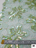 French Lace with Sequins and Cording - Seafoam Green