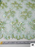 French Lace with Sequins and Cording - Seafoam Green