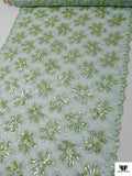 French Lace with Sequins and Cording - Seafoam Green